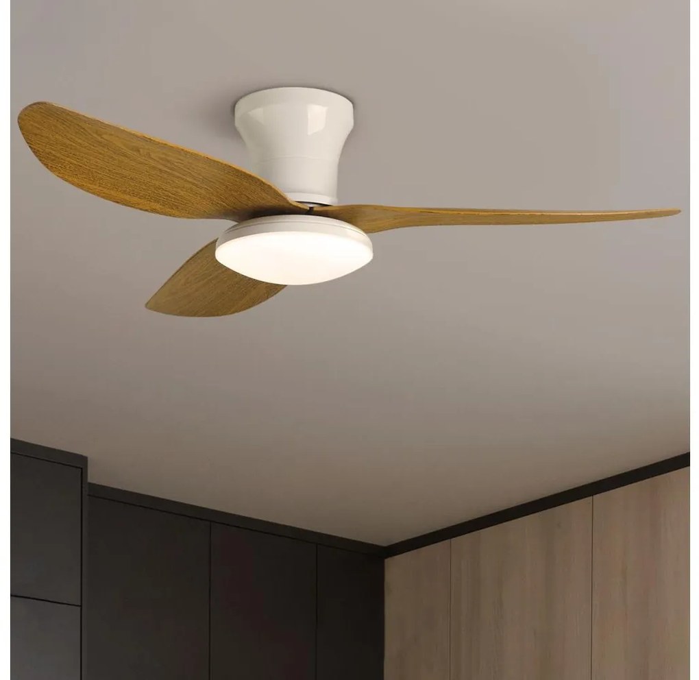 Brilagi Brilagi-LED Dimmelhető mennyezeti ventilátor LED/30W/230V 3000-6500K fehér/barna + távirányító BG1609