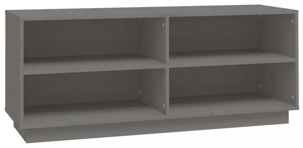 szürke tömör fenyőfa cipőszekrény 110 x 34 x 45 cm