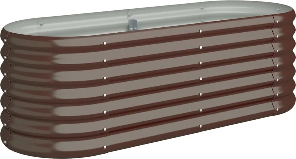 vidaXL barna horganyzott acél kerti magaságyás 114x40x36 cm