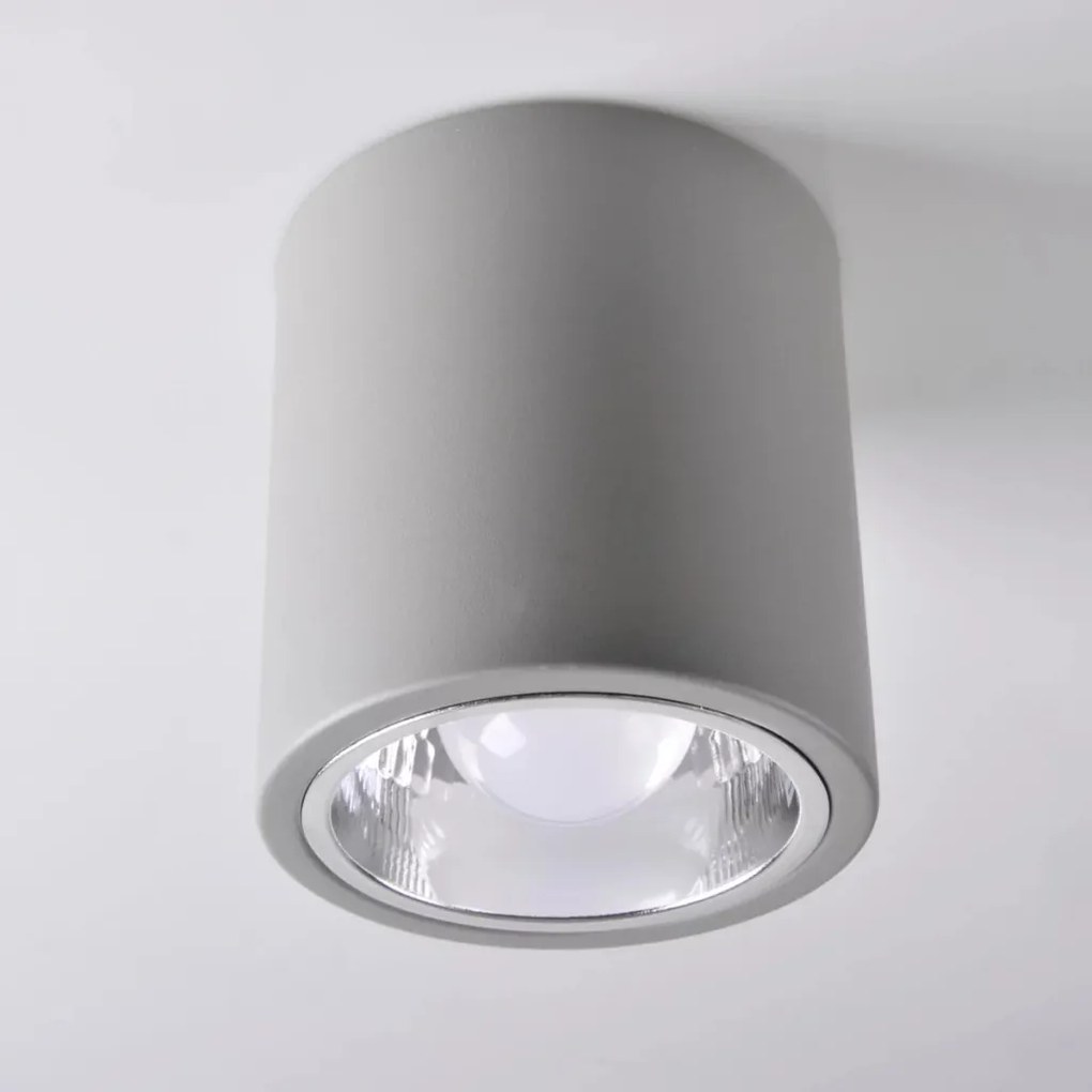 POLUX 312426 JUPITER Hengeres Mennyezeti Lámpa Szürke E27 IP20