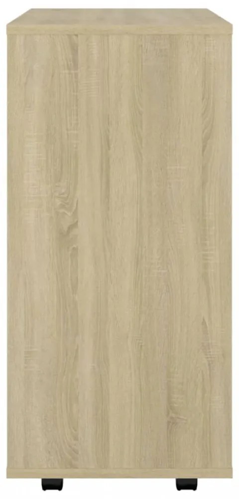 sonoma tölgy szerelt fa kerekes szekrény 60 x 35 x 75 cm