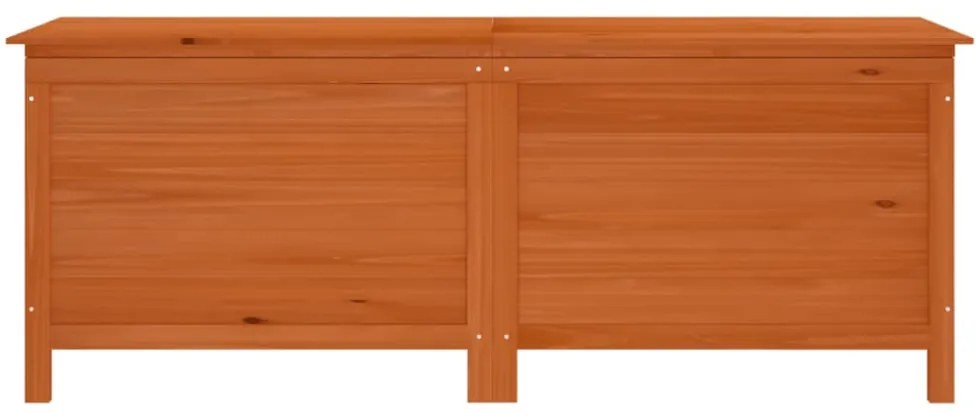 barna tömör fenyőfa kerti tárolóláda 150 x 50 x 56,5 cm