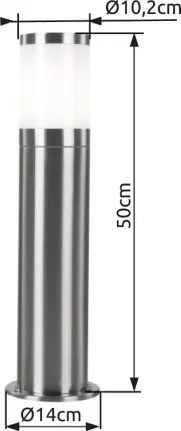 Globo 32015 Kültéri álló inox ,müanyag fehér, csíkos, IP44, ø: 140, H:500, exkl. 1xE27 60W 230V