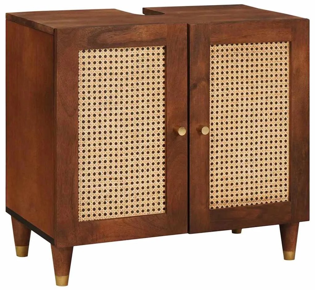 Mosdókagyló szekrény polcokkal tárolóval Barna 62 x 33 x 58 cm