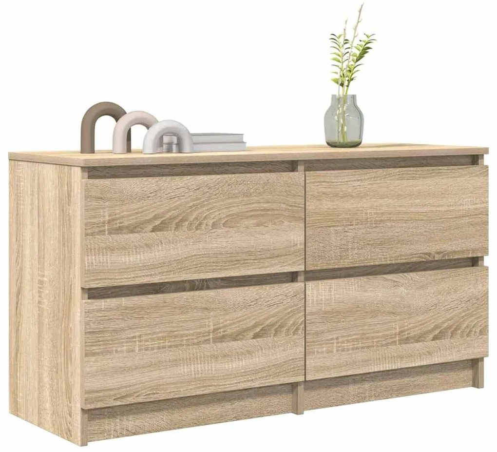sonoma tölgy színű szerelt fa TV-szekrény 100x35x54 cm