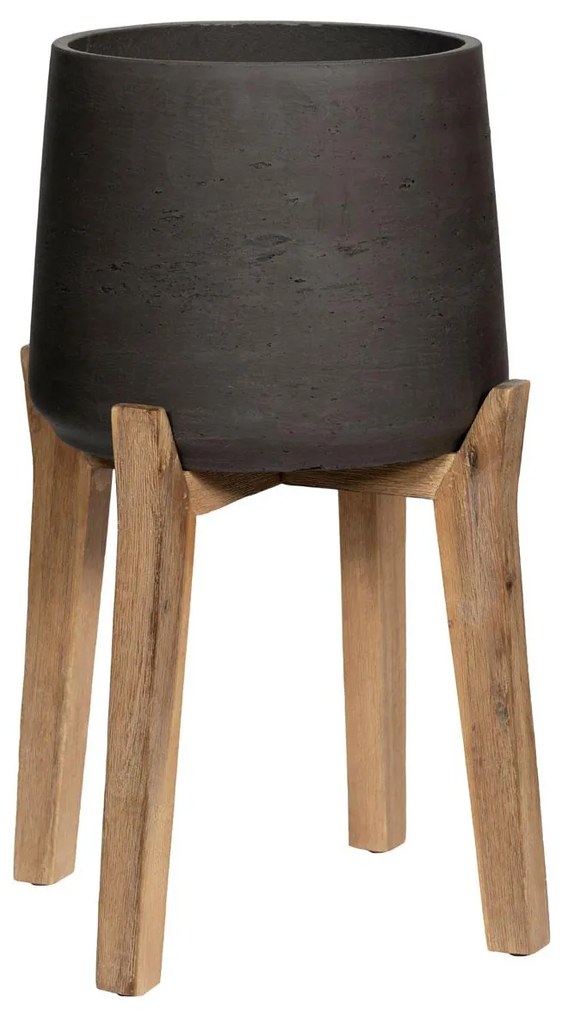 Patt ültetőgép magas lábakkal, antik fekete, többféle méretben - Pottery Pots méret: XL - v. 18,5 cm, ⌀ 19 cm / v. 43.5 cm, ⌀ 30.5 cm