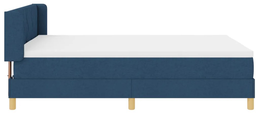 Boxspring ágy matraccal, kék, 140 x 200 cm, szövet