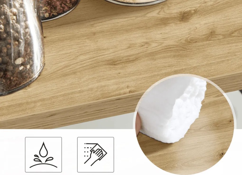 Polc asztalra NORDEKO 41x41 cm, fekete / tölgy artisan