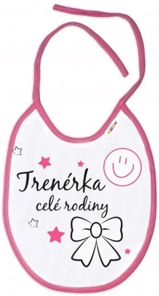 baby nellys vízálló előke edző egész családok, 24 x 27 cm - rózsaszín