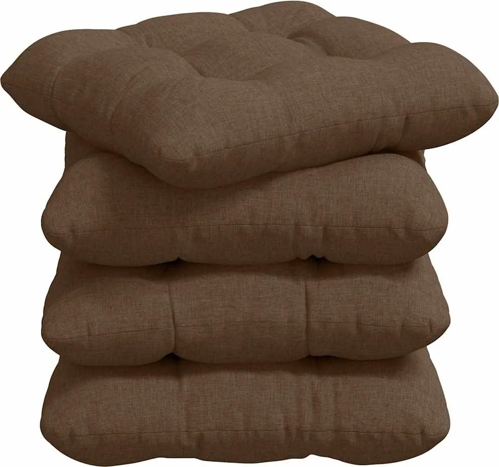 vidaXL Ülőpárnák 4 pcs Barna 40 x 40 x 12 cm szövet