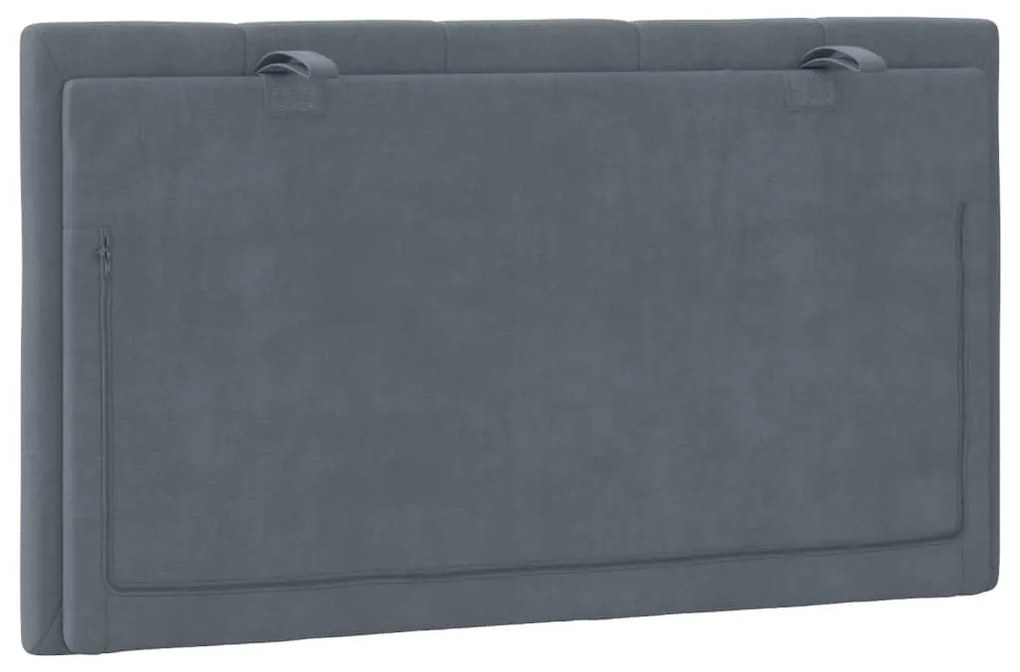 sötétszürke bársony fejtámla párna Hanko 90 cm