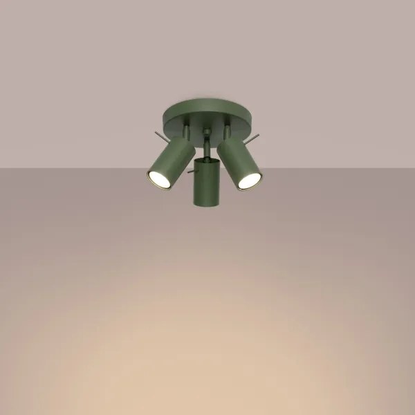 Sollux SL.1503 - Spotlámpa RING 3xGU10/10W/230V zöld