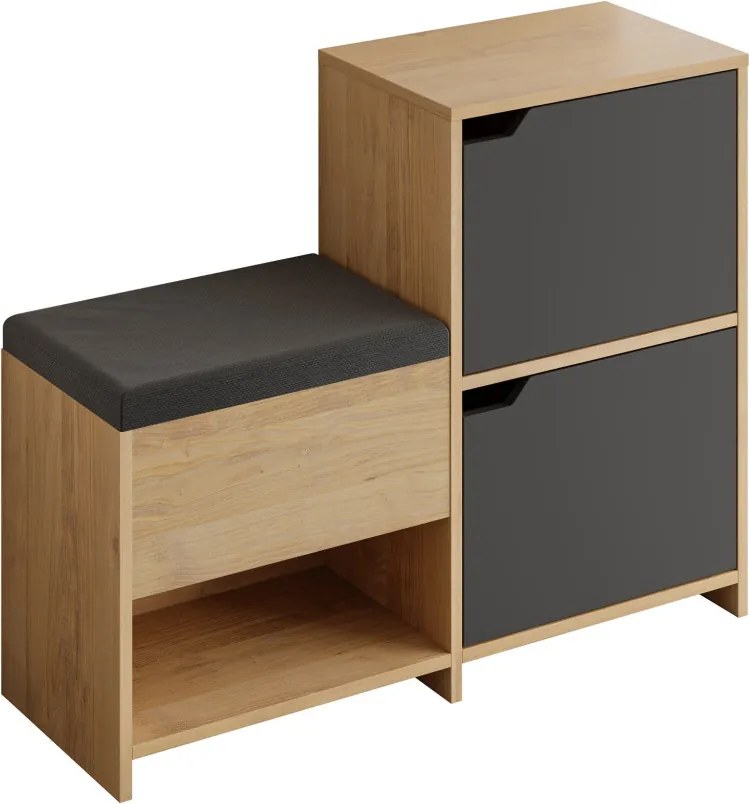 Haven Shoe Bench - Oak, Anthracite
