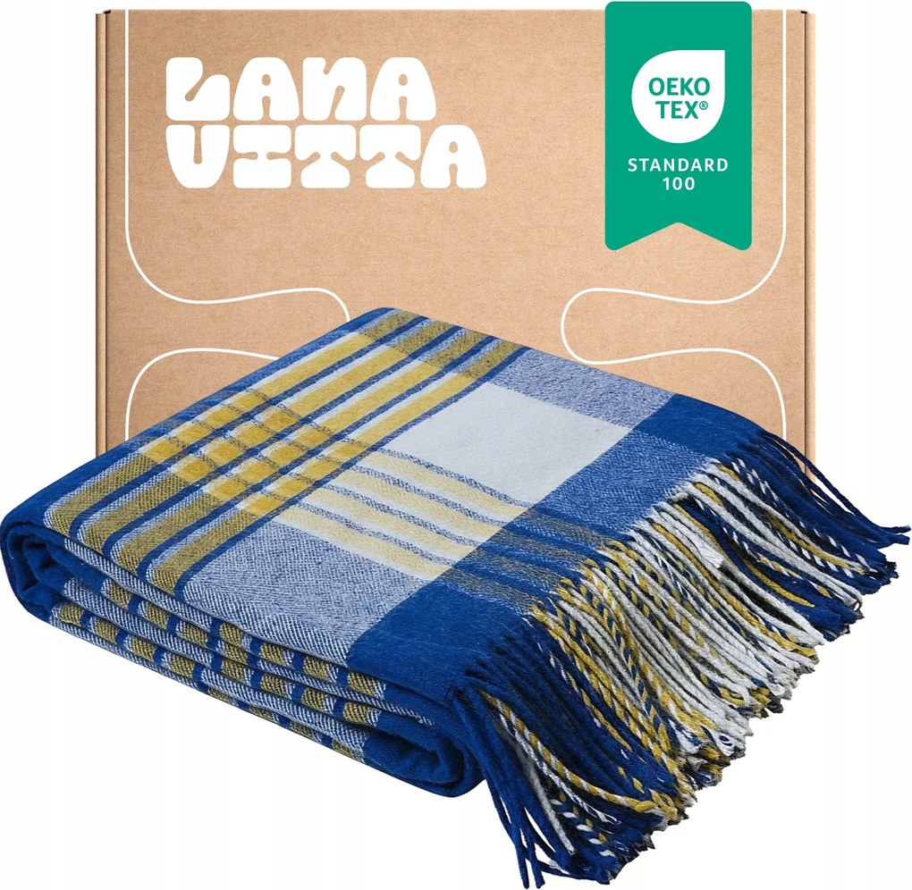 Félgyapjú takaró "Viktoria" ágytakaró Pléd Világoskék 140х200 cm