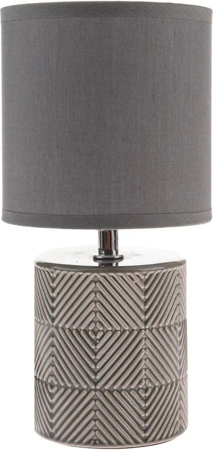 Szürke asztali lámpa textil búrával (magasság 27 cm) – Dakls
