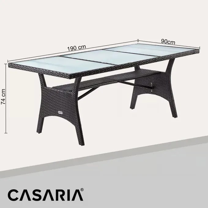 Deuba Takeo rattan asztal 190x90x74 cm - barna