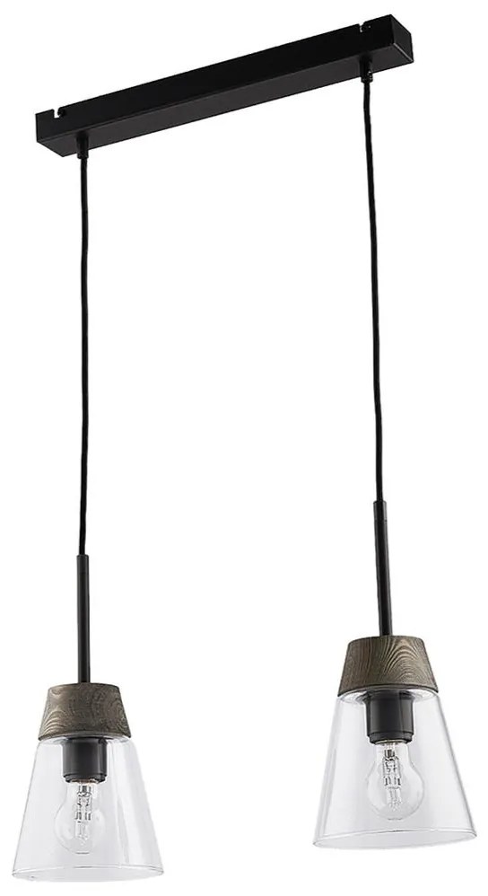 Jupiter 1679 - Csillár zsinóron DOMINO 2xE27/60W/230V átlátszó