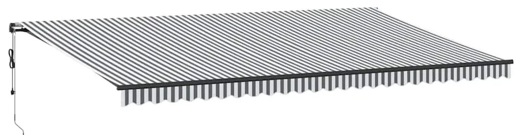 Antracitszürke-fehér automata kihúzható napellenző 600 x 300 cm