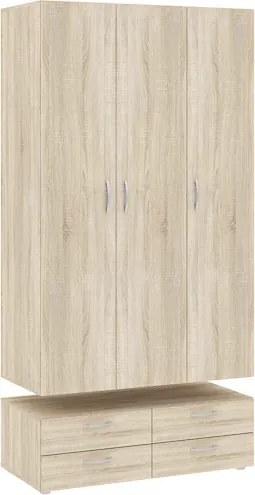 Háromajtós szekrény 4 fiókkal