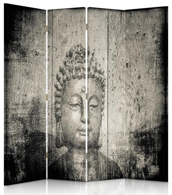 Gario Paraván Buddha szürke képe Méret: 145 x 170 cm, Kivitelezés: Klasszikus paraván