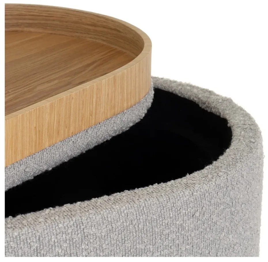 Világosszürke buklé puff – Casa Selección