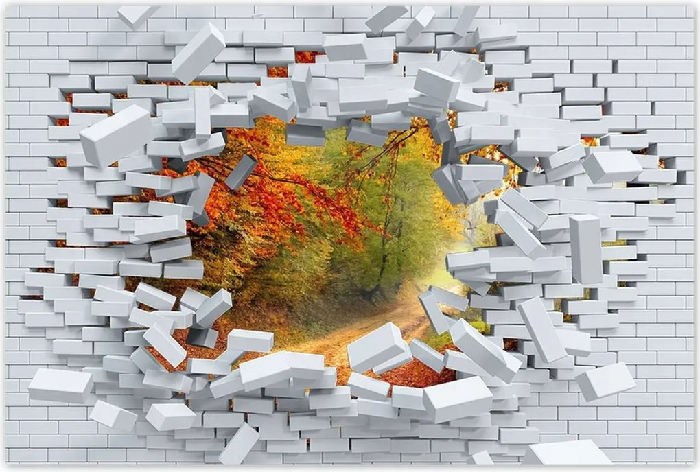 Poszterek 120x80 Út az erdőben ősz