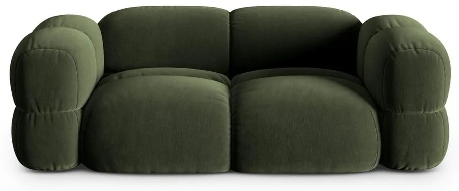 Zöld bársony kanapé 210 cm Loretto – Cosmopolitan Design