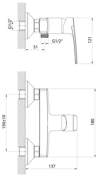 Samona - KORANA zuhanycsaptelep fényes króm