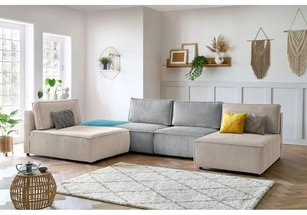 Kordbársony sarokkanapé (variálható) Nihad modular – Bobochic Paris