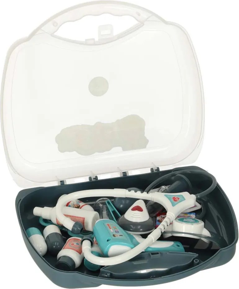 Orvosi készlet egy bőröndben kis orvos tartozékok hangfények