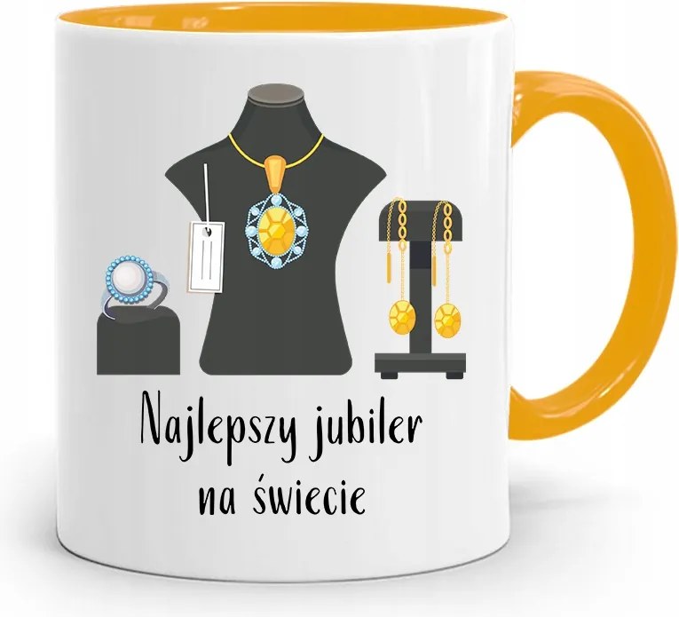 Ékszerésznek Bögre Sárga Legjobb Ékszer Ajándék fényképes nyomtatással