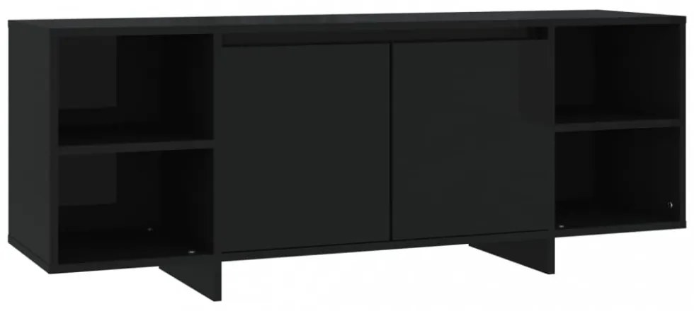 fekete szerelt fa TV-szekrény 130 x 35 x 50 cm