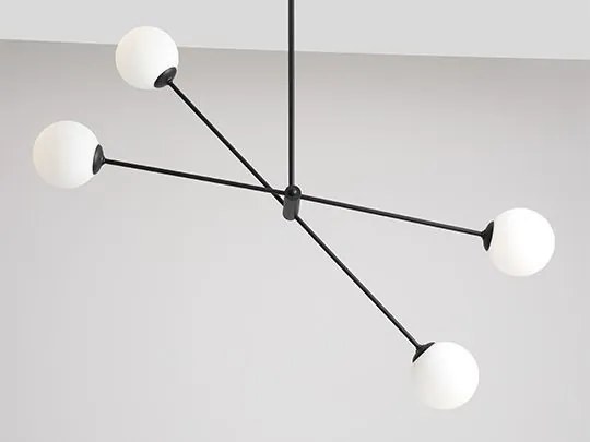 ALDEX 1081PL_L1 OHIO Többágú Függesztett Lámpa Fehér, Fekete E14 IP20