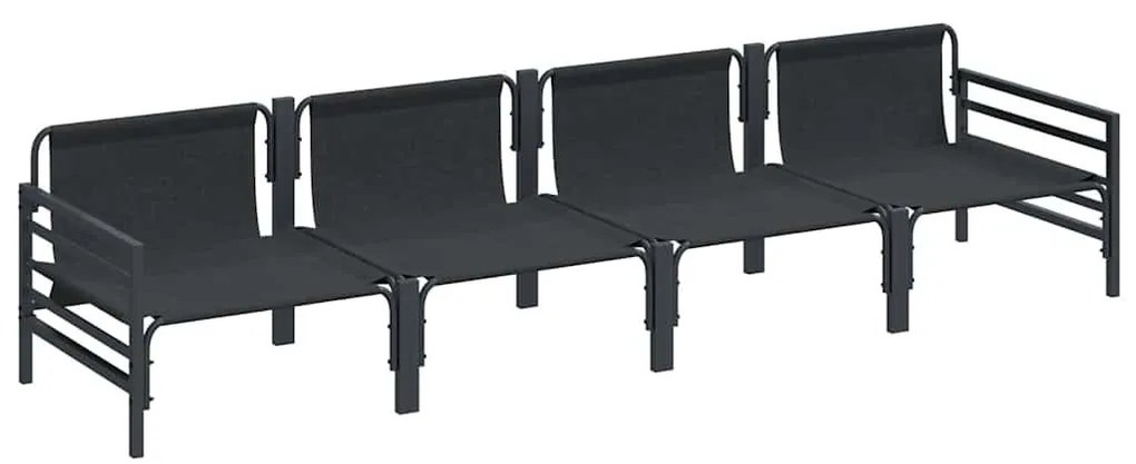 Kerti Kanapé Szett 4 pcs Antracit Acél