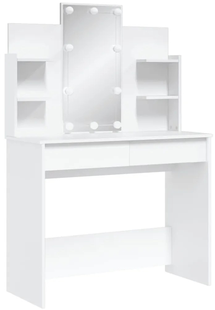 fehér fésülködőasztal LED-del 96x40x142 cm