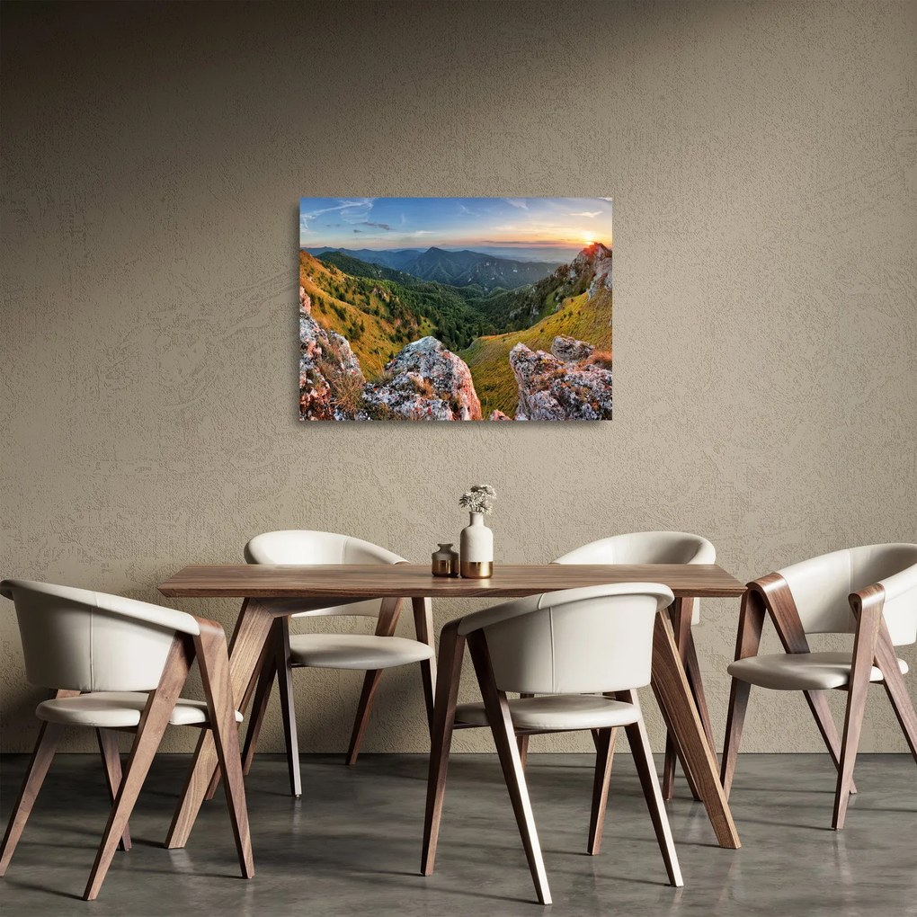 Üveg kép - Hegyi táj (70x50 cm)