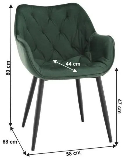FEDRIS Velvet karosszék zöld