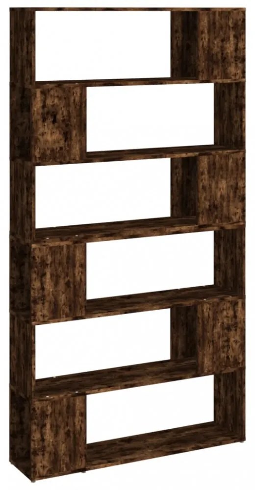 füstös tölgy színű térelválasztó könyvszekrény 100x24x188 cm