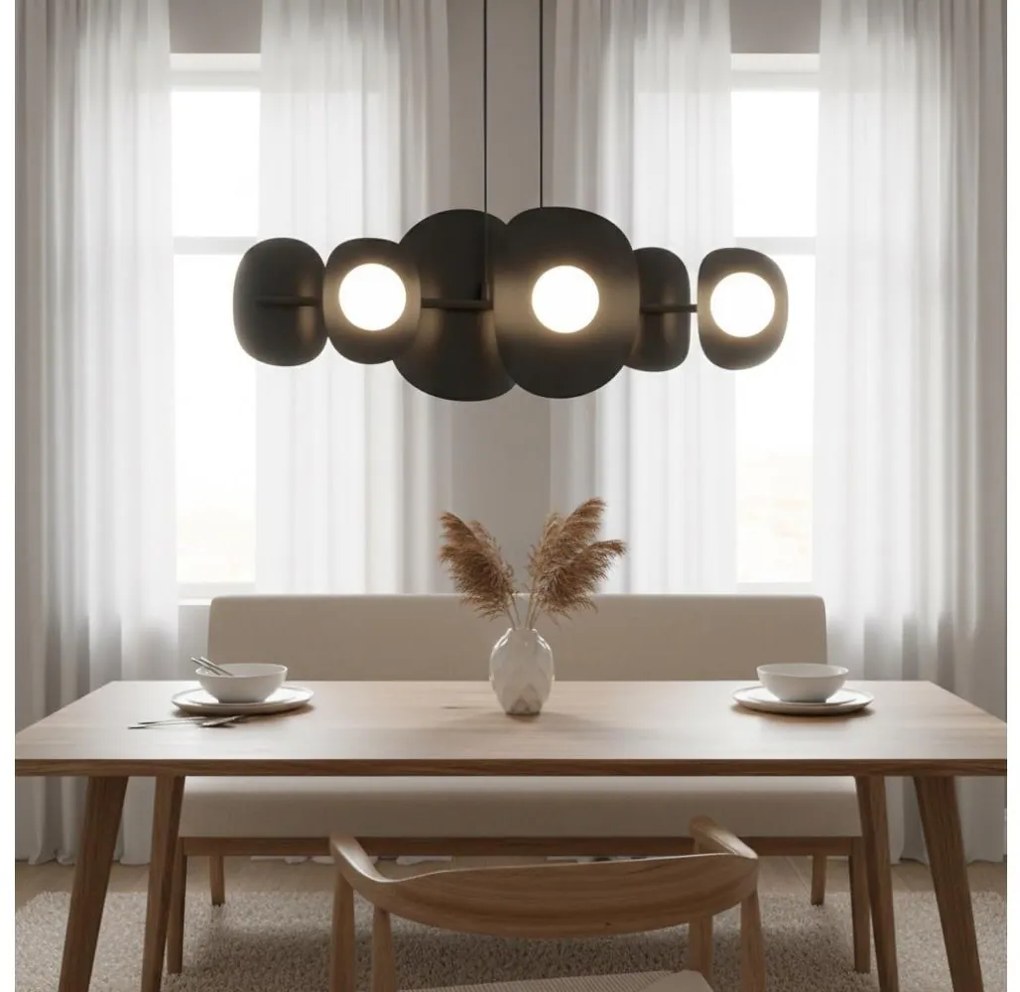 ELEMENTI kábeles csillár, 6 x G9, 8 W, 230 V, fekete