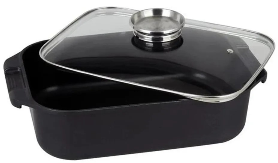 TORO 6,5 l-es fedeles sütőedény 34,5x10x24,5 cm fekete