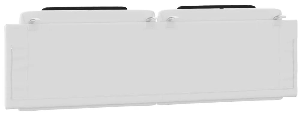 fehér és fekete műbőr fejtámla párna Viana 180 cm