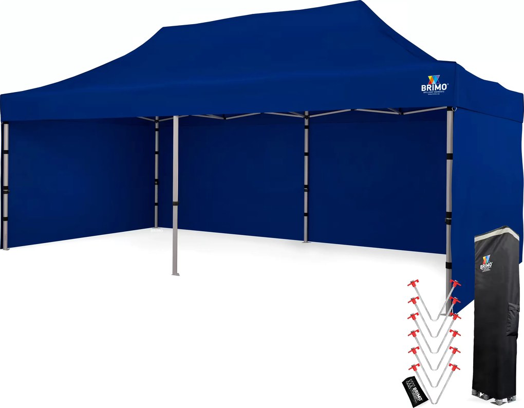 Alumínium esküvői sátor 3x6 m – elegáns és gyorsan felállítható - plusz 3 oldalfal - Kék