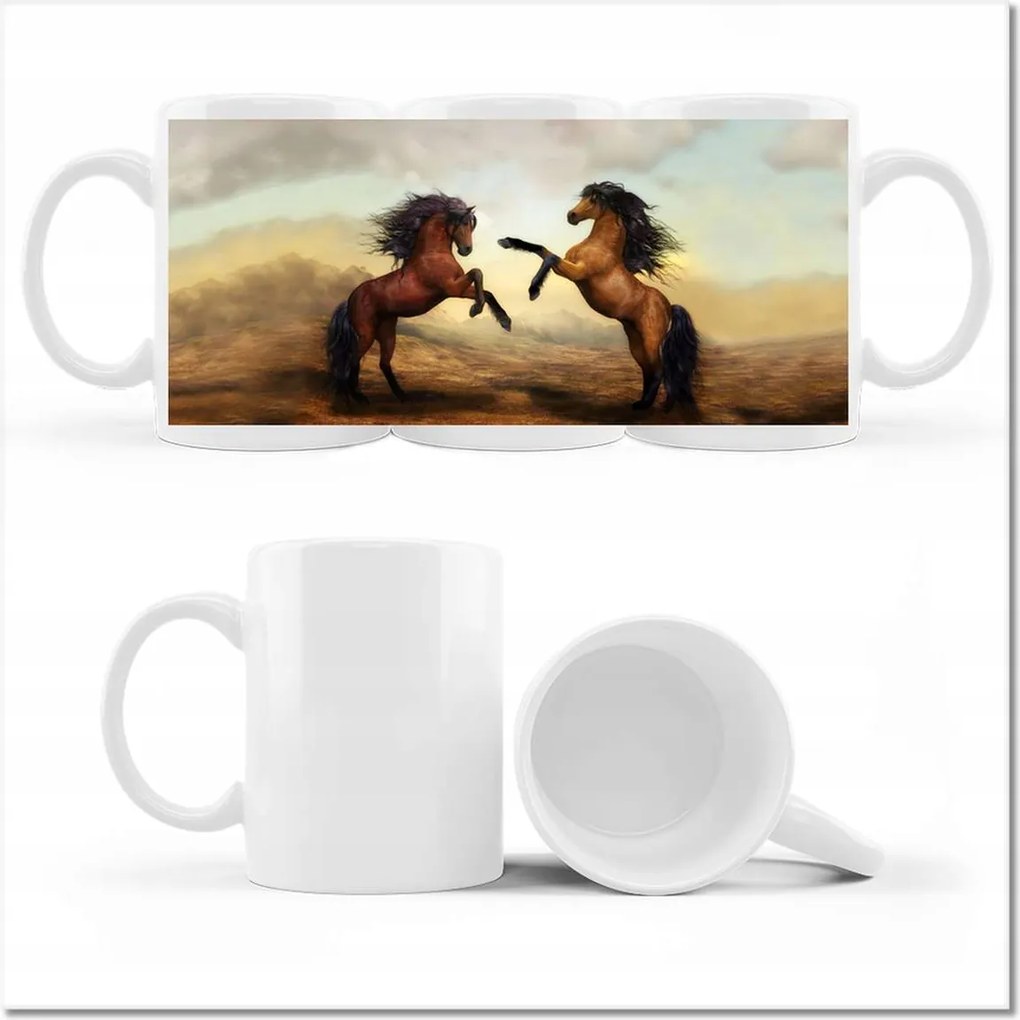 fényképes bögre Két ló