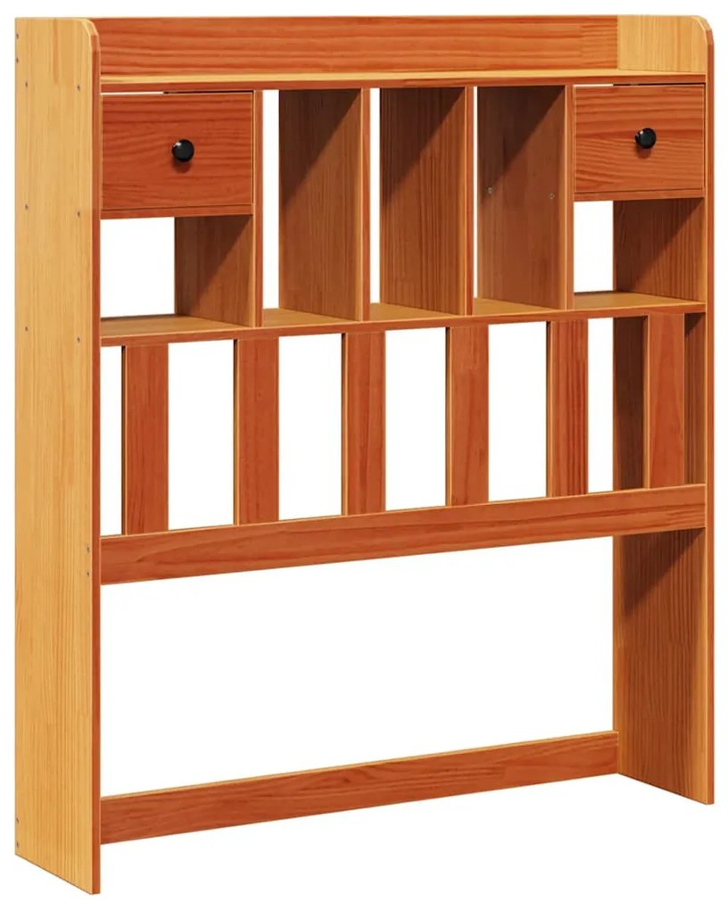 viaszbarna tömör fenyőfa fejtámla tárolóval 100 cm