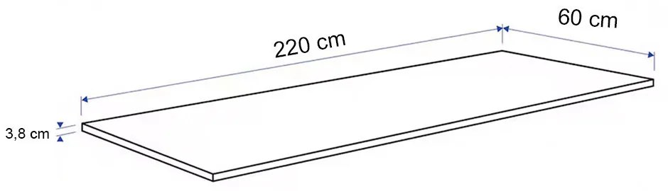 Konyhai munkalap 220 x 60 x 2,8 cm Beton