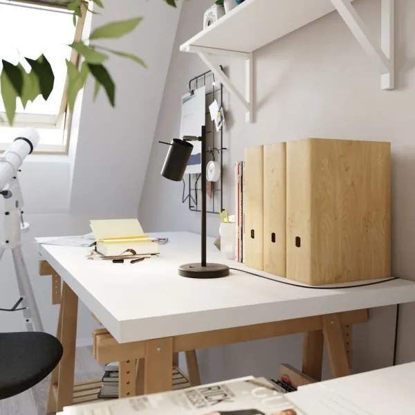 Sollux SL.1091 - Asztali lámpa RING 1xGU10/10W/230V fekete