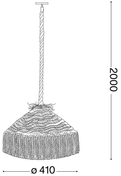 Ideal Lux - Csillár zsinóron CANAPA 1xE27/15W/230V átm. 41 cm barna