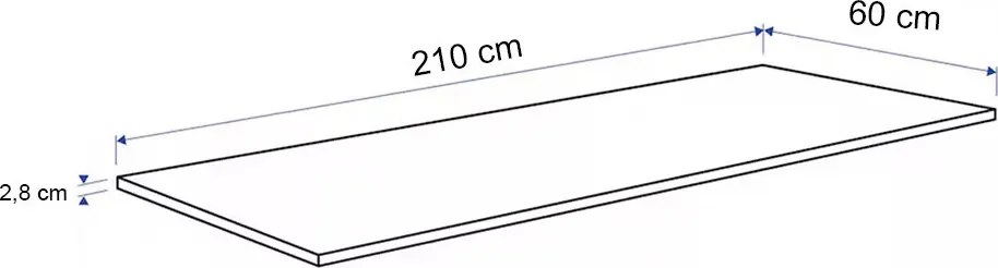 Konyhai munkalap 210 x 60 x 2,8 cm Beton