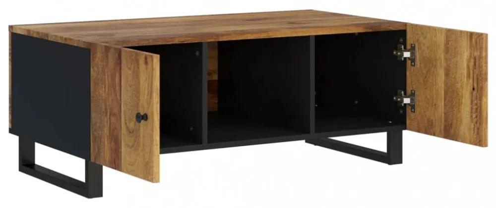 tömör mangófa és szerelt fa dohányzóasztal 100 x 54 x 40 cm