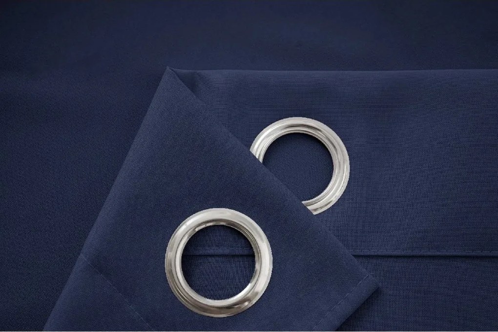 Sötétkék OXFORD függöny 140x250 cm Felfüggesztés: Hullámos sínszalag